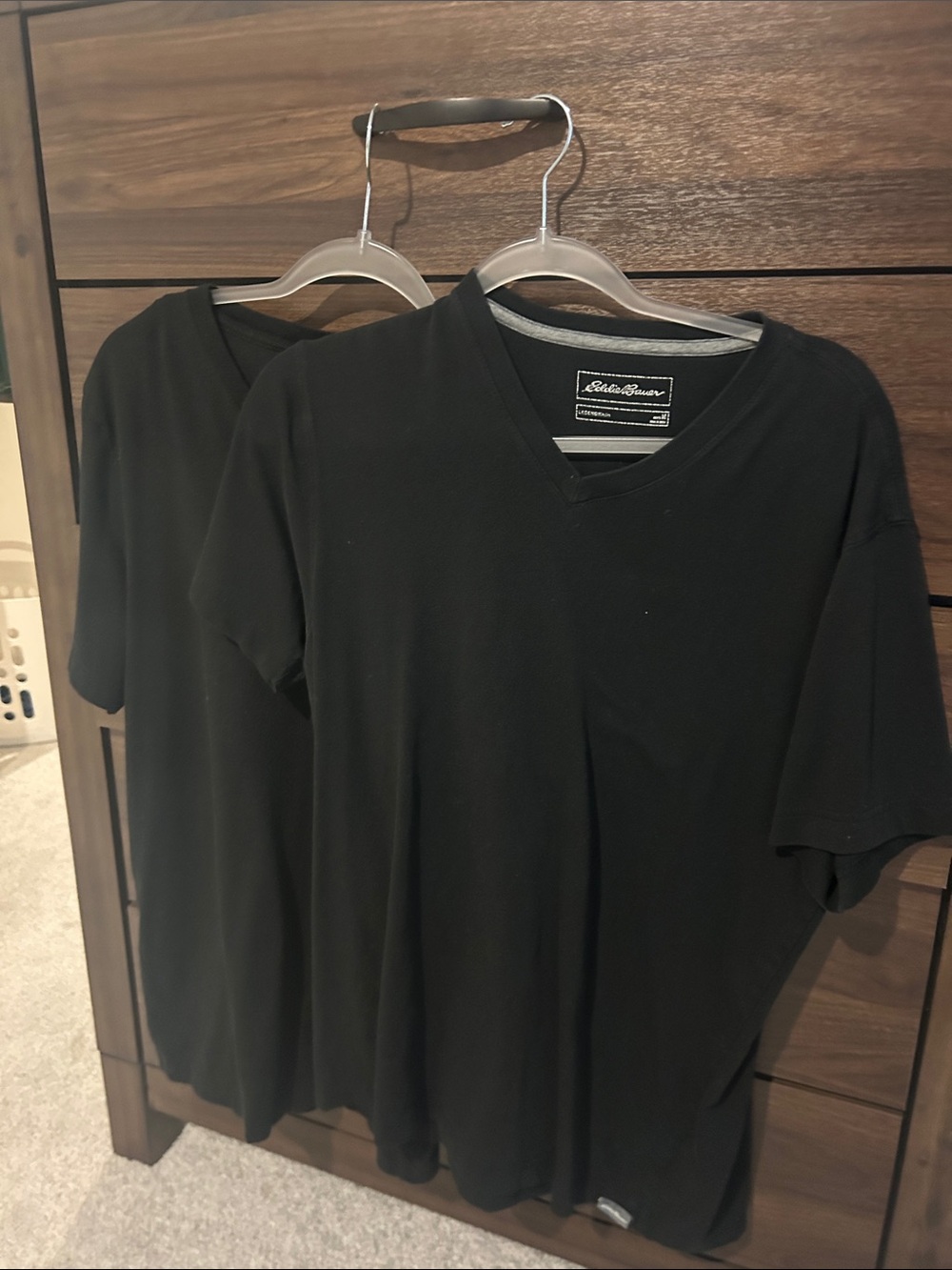 Eddie Bauer Men’s Black V Neck Short Sleeve Tee Duo